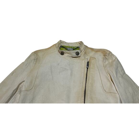 8-59 JUST CAVALLI Women's 100% Lamb Leather Jacket Yellow Size 40/ Large - Picture 3 of 12